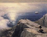 Ivan Aivazovsky A Rocky Coastal Landscape in the Aegean with Ships in the Distance china oil painting artist